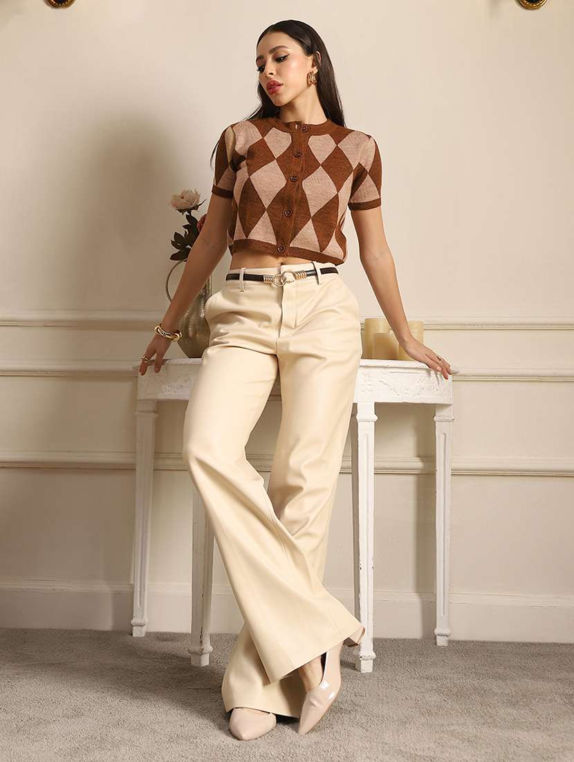 women printed short sleeve crop cardigan - 22186169 -  Standard Image - 3