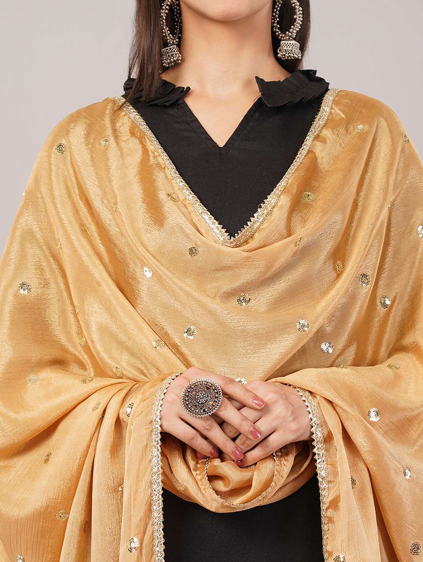 women solid with sequin work dupatta  - 22186171 -  Standard Image - 5