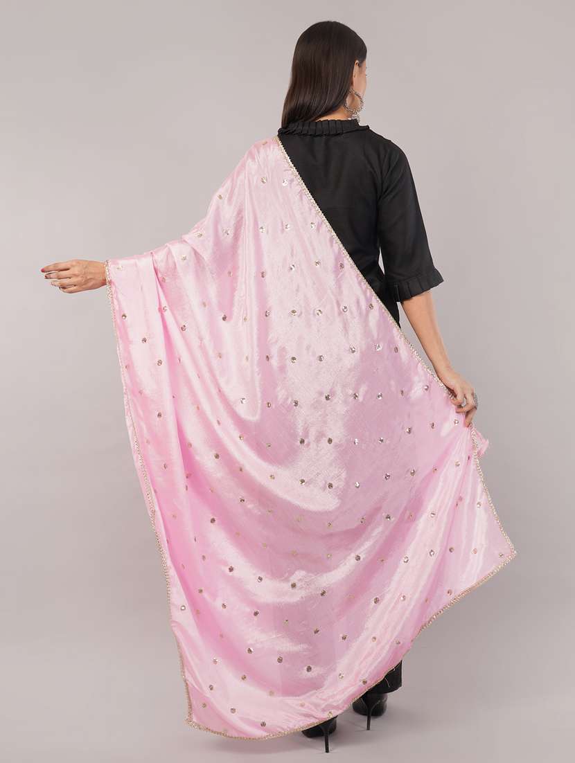 women solid with sequin work dupatta  - 22186173 -  Standard Image - 3