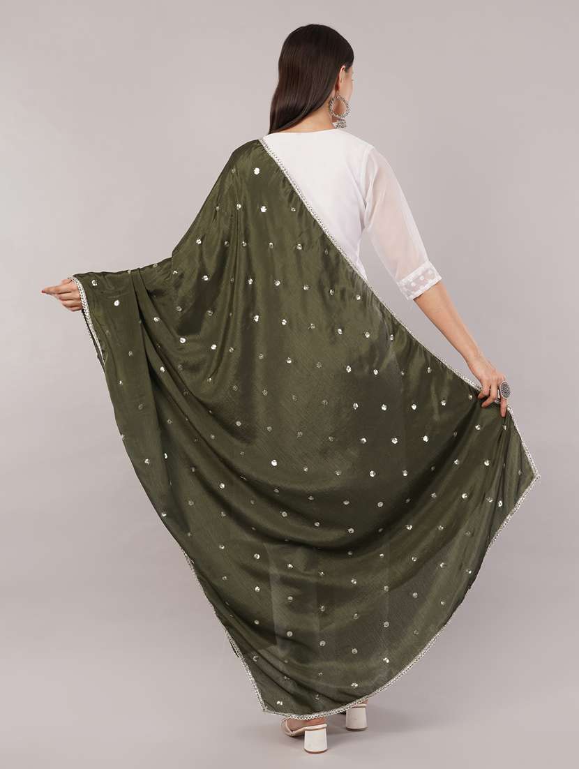 women solid with sequin work dupatta  - 22186174 -  Standard Image - 3