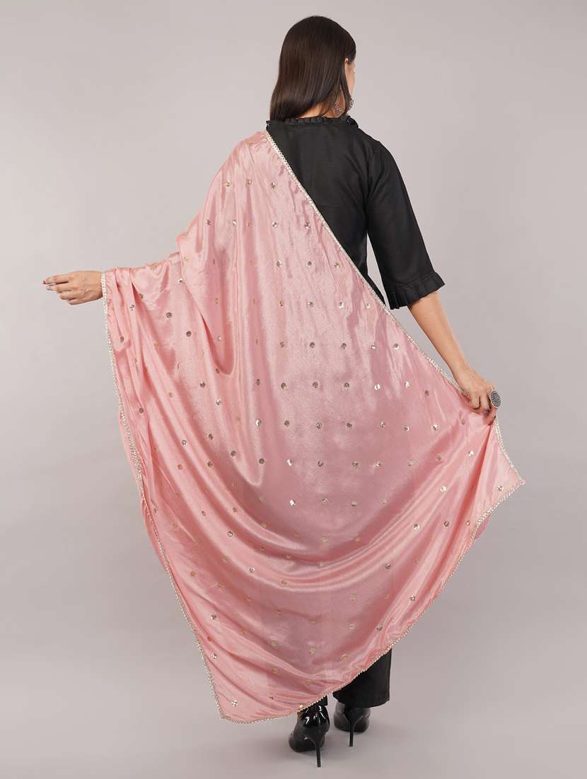 women solid with sequin work dupatta  - 22186177 -  Standard Image - 3