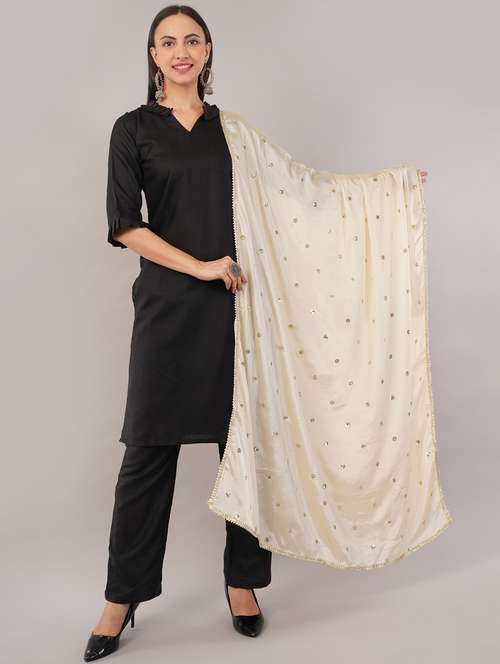 women solid with sequin work dupatta  - 22186178 -  Standard Image - 0