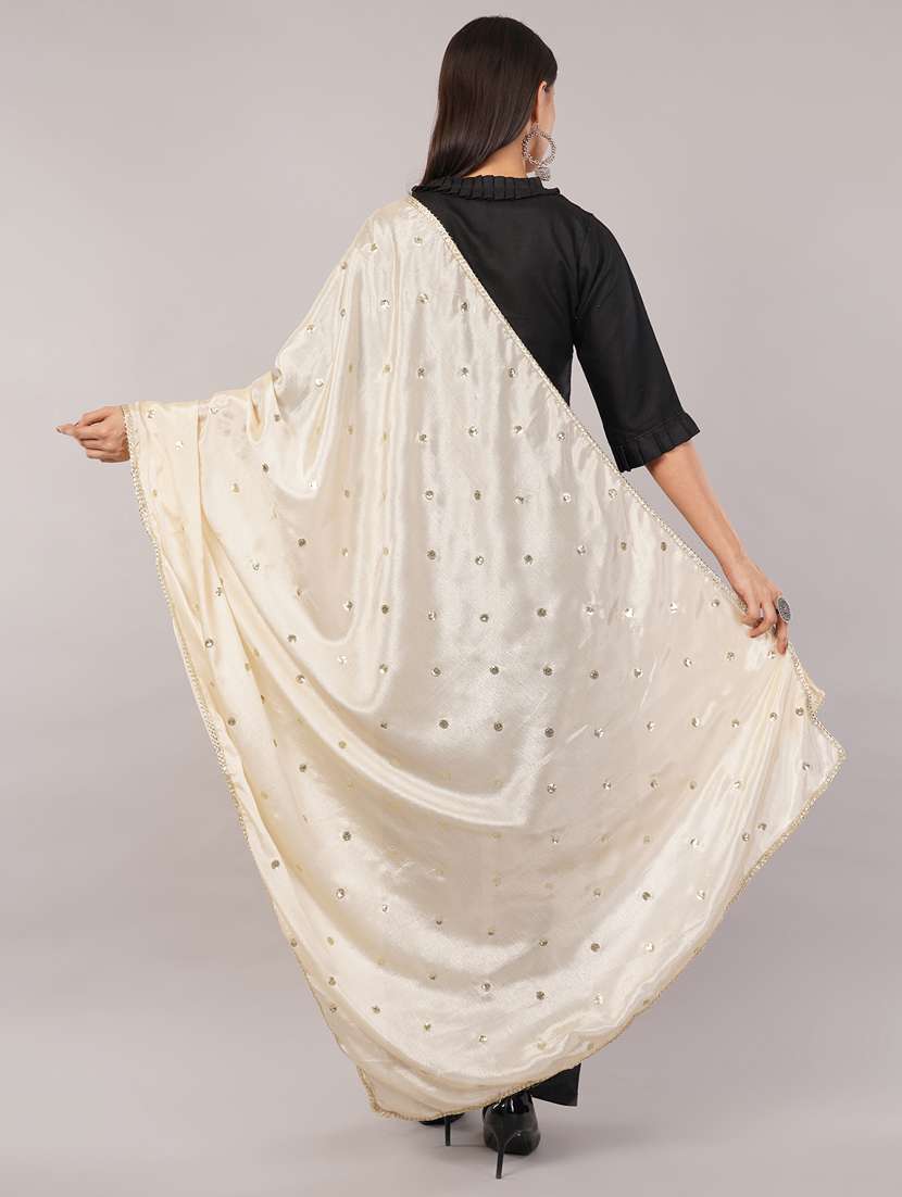 women solid with sequin work dupatta  - 22186178 -  Standard Image - 3