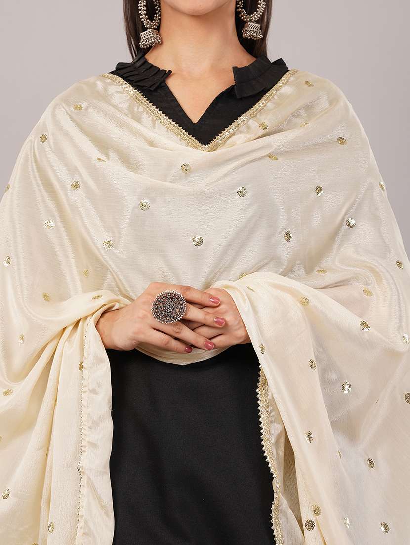 women solid with sequin work dupatta  - 22186178 -  Standard Image - 5