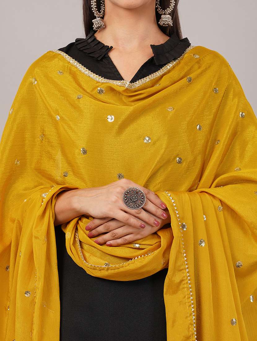 women solid with sequin work dupatta  - 22186179 -  Standard Image - 5