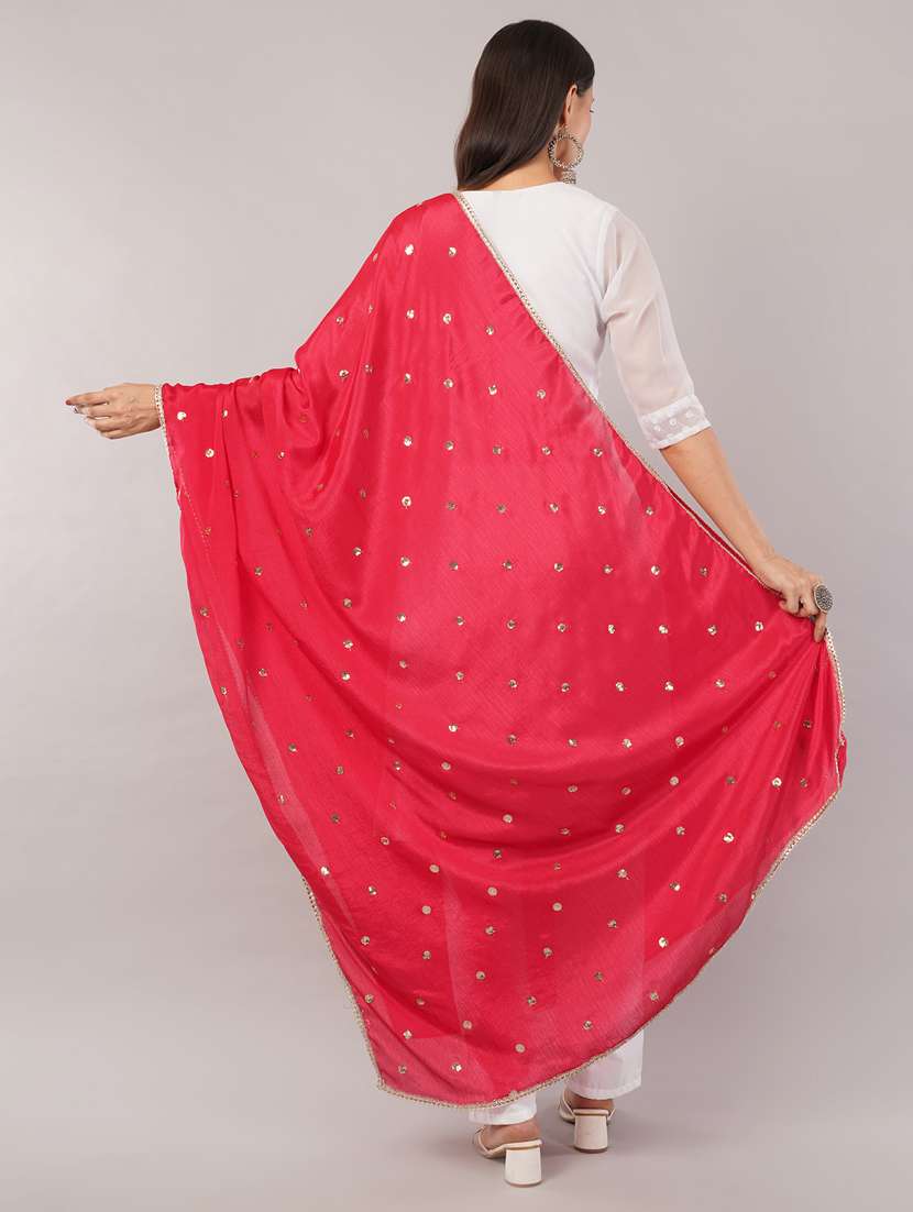 women solid with sequin work dupatta  - 22186184 -  Standard Image - 3