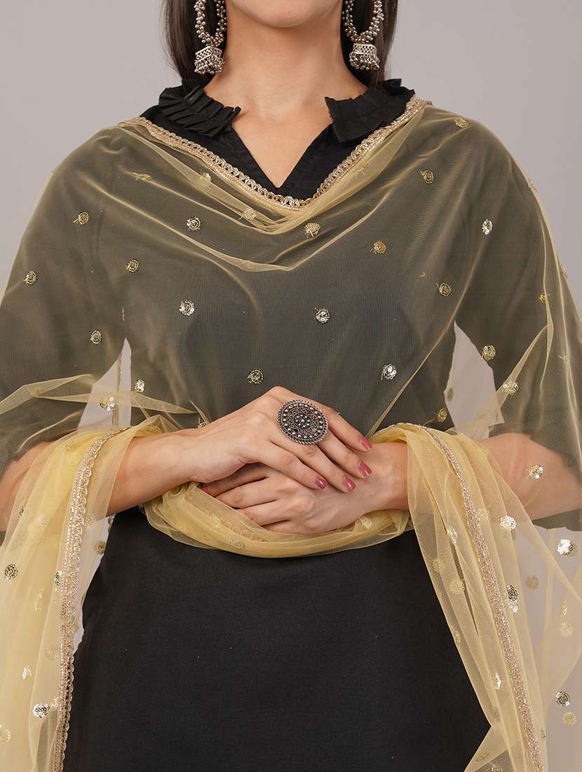 women solid with sequin work dupatta  - 22186190 -  Standard Image - 5
