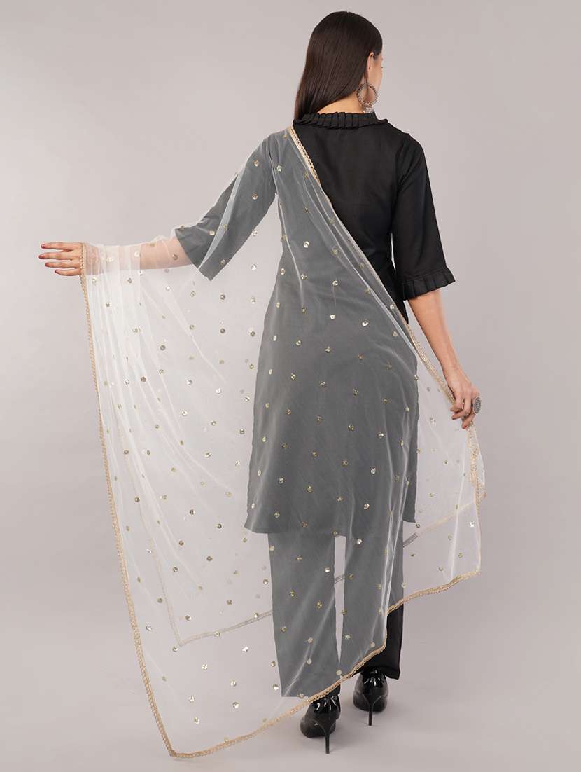 women solid with sequin work dupatta  - 22186191 -  Standard Image - 3