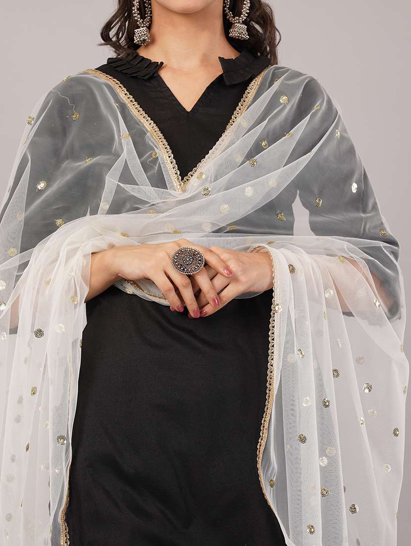 women solid with sequin work dupatta  - 22186191 -  Standard Image - 5