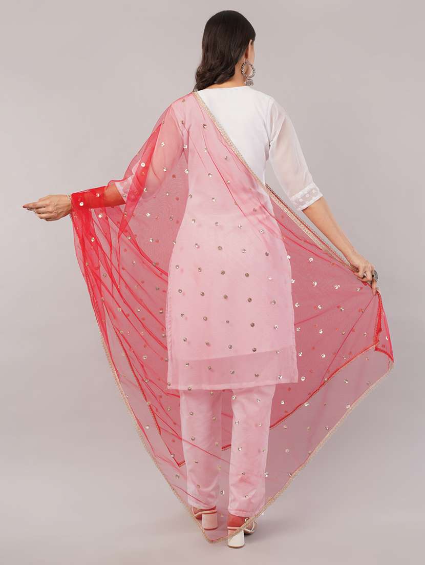 women solid with sequin work dupatta  - 22186193 -  Standard Image - 3