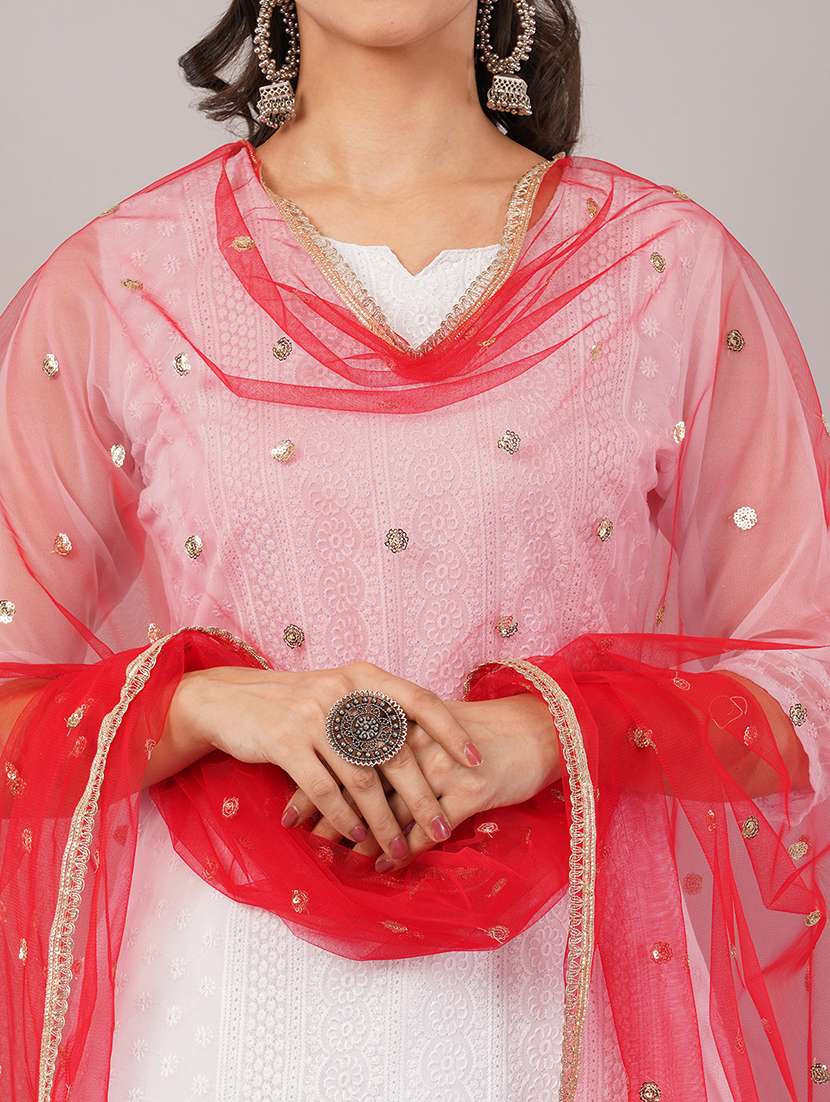 women solid with sequin work dupatta  - 22186193 -  Standard Image - 5