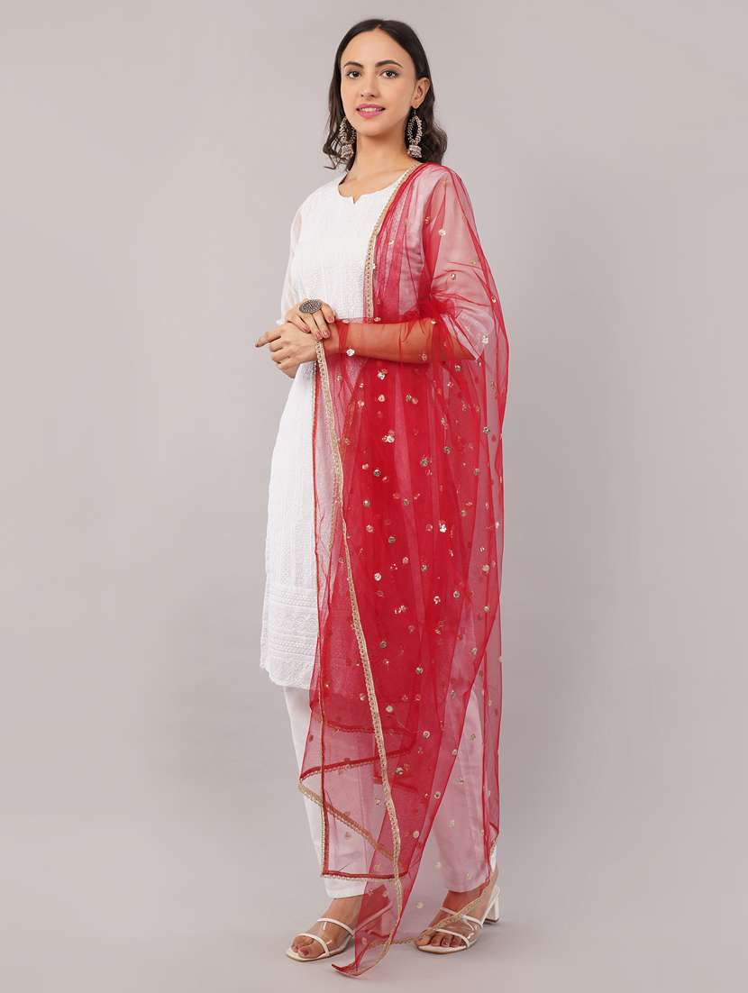 women solid with sequin work dupatta  - 22186194 -  Standard Image - 3