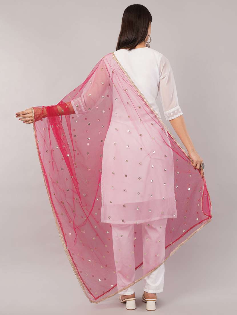 women solid with sequin work dupatta  - 22186197 -  Standard Image - 3