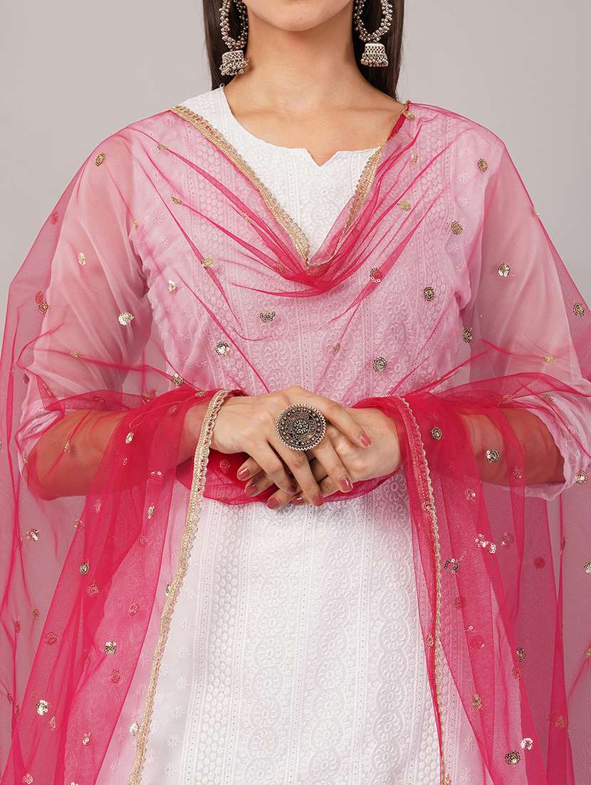 women solid with sequin work dupatta  - 22186197 -  Standard Image - 5