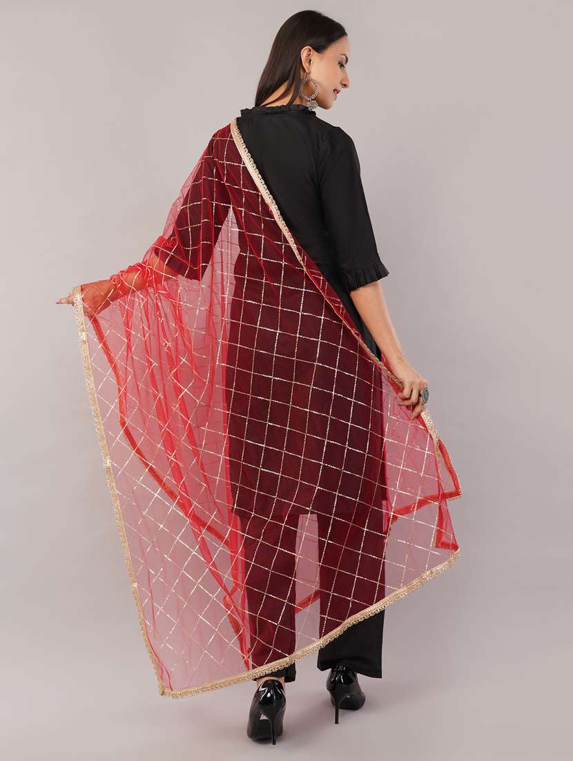 women solid with sequin work dupatta  - 22186198 -  Standard Image - 3