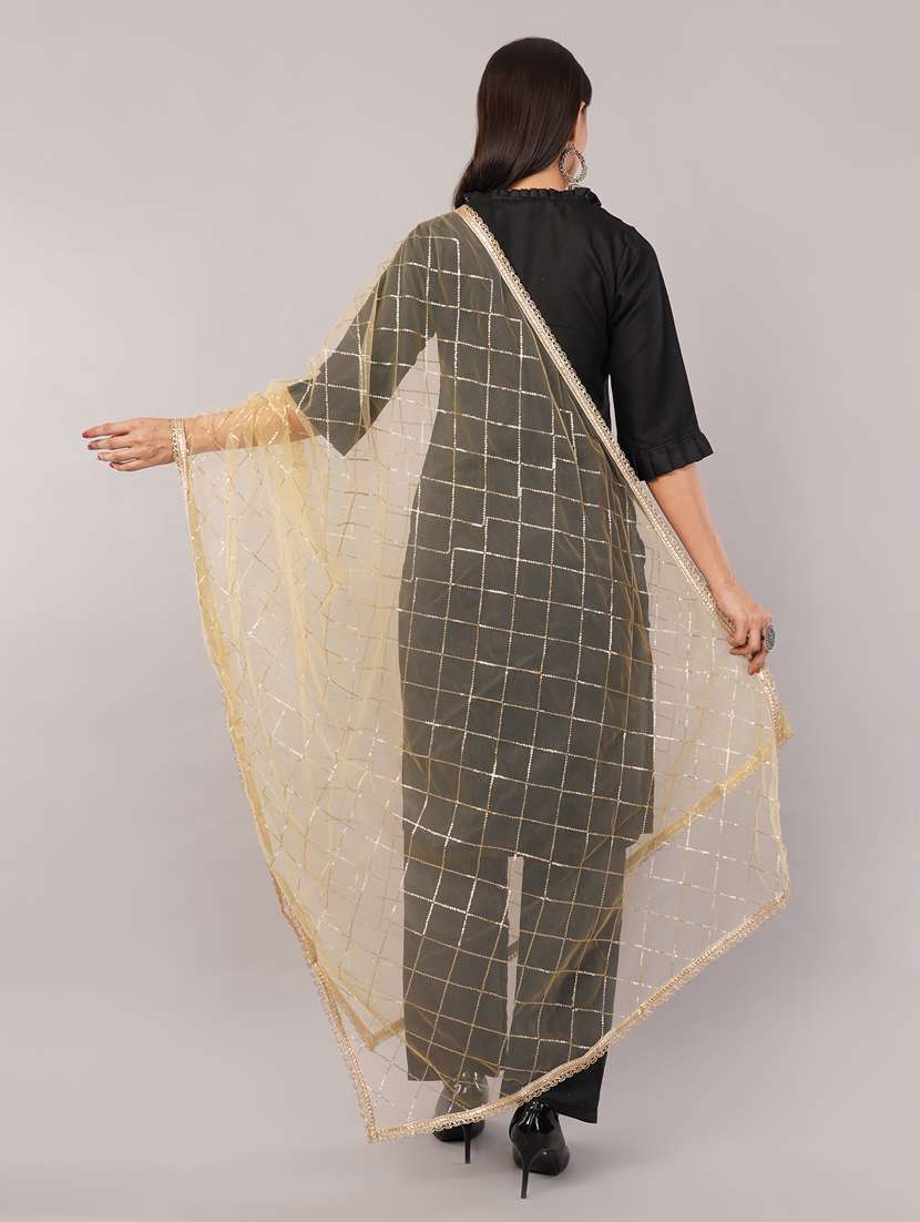 women solid with sequin work dupatta  - 22186199 -  Standard Image - 3