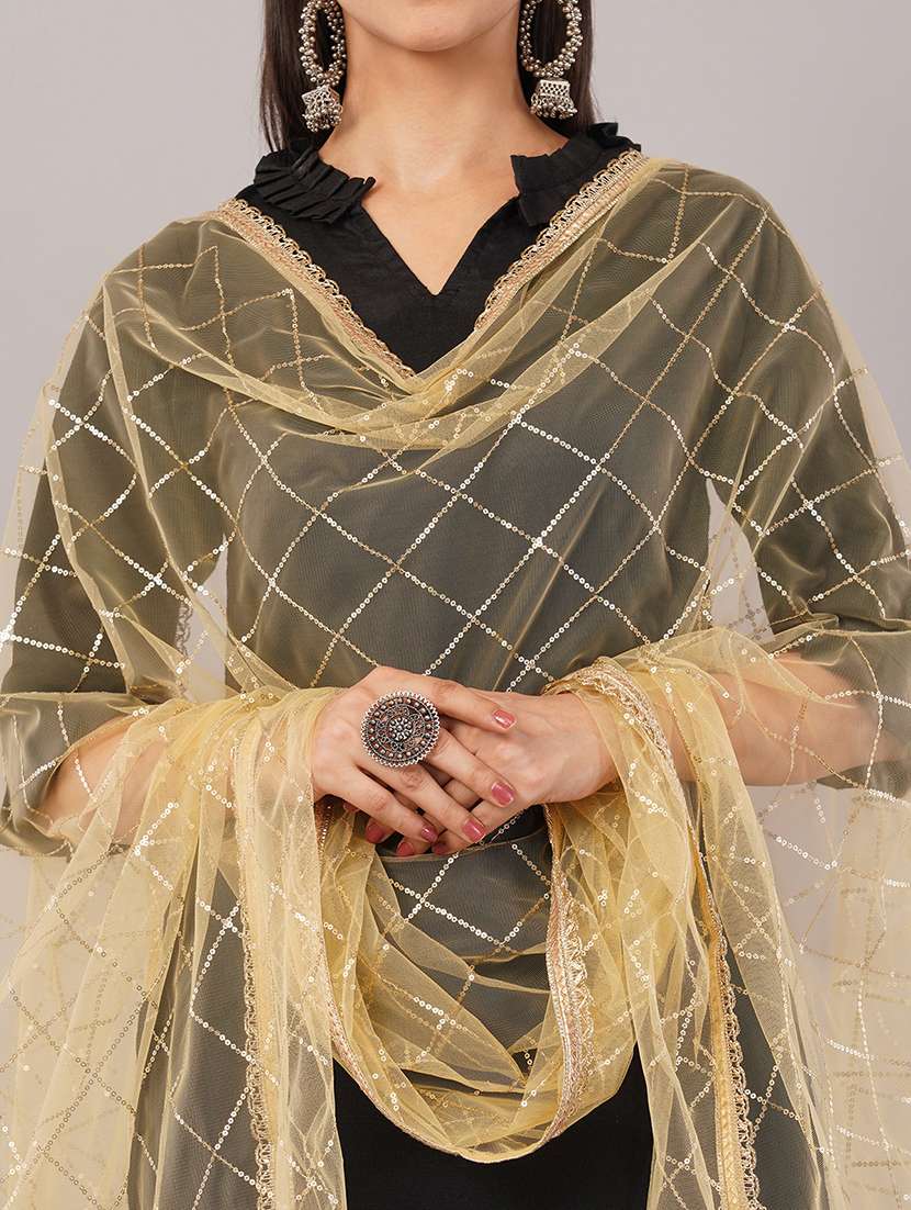 women solid with sequin work dupatta  - 22186199 -  Standard Image - 5