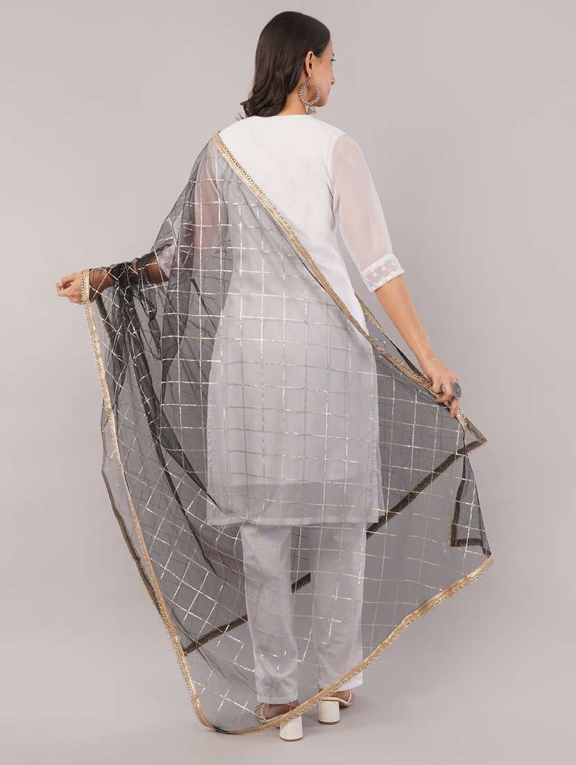 women solid with sequin work dupatta  - 22186201 -  Standard Image - 3