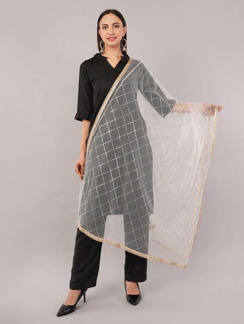 women solid with sequin work dupatta  - 22186205 -  Standard Image - 0