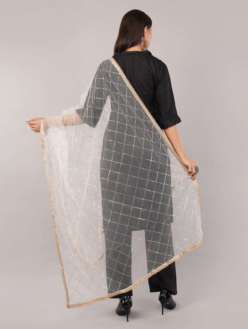women solid with sequin work dupatta  - 22186205 -  Standard Image - 3