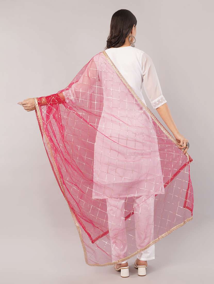 women solid with sequin work dupatta  - 22186206 -  Standard Image - 3