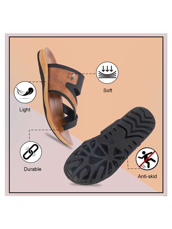 men color block toe seperator sandal - 22186256 -  Standard Image - 5