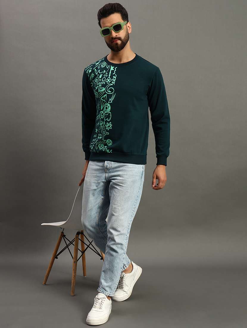 men placement print long sleeve regular fit sweatshirt - 22186282 -  Standard Image - 3