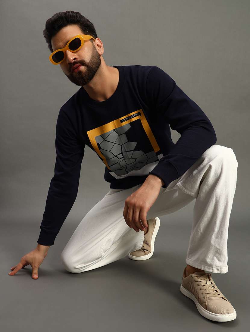 men front print long sleeve regular fit sweatshirt - 22186285 -  Standard Image - 3
