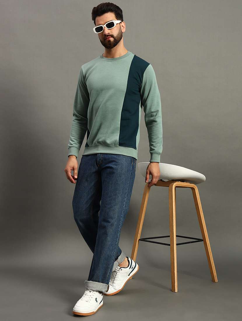 men color block long sleeve regular fit sweatshirt - 22186287 -  Standard Image - 3