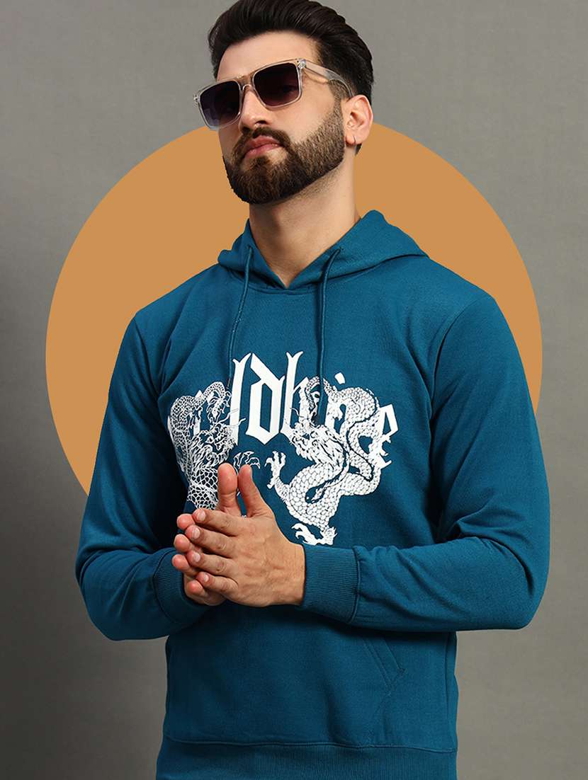 men printed long sleeve regular fit sweatshirt