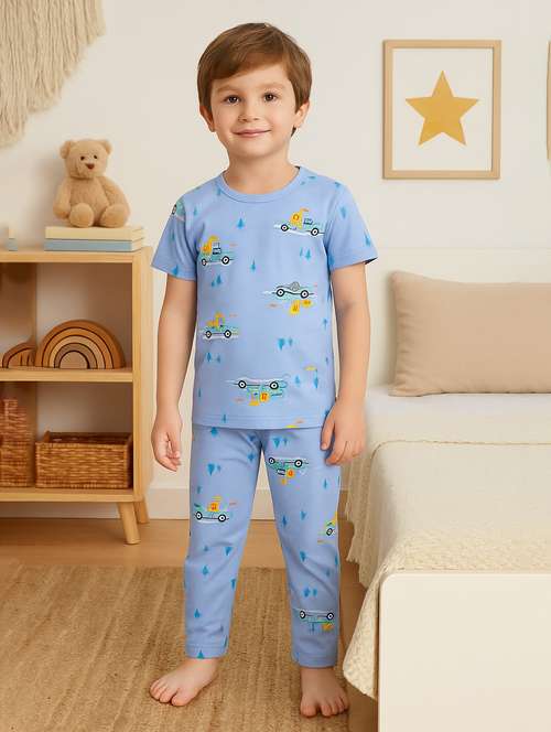 boys printed full length co-ord set - 22186330 -  Standard Image - 0