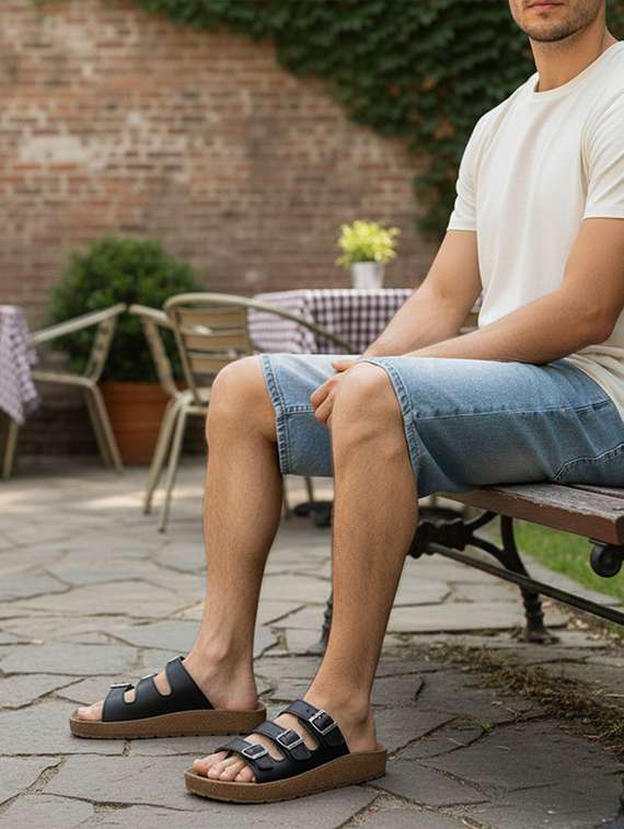 men solid toe seperator sandal - 22186456 -  Standard Image - 3