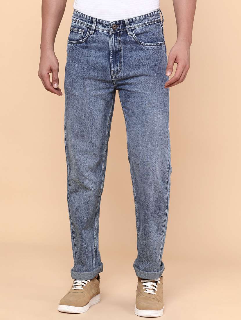men blue cotton jean