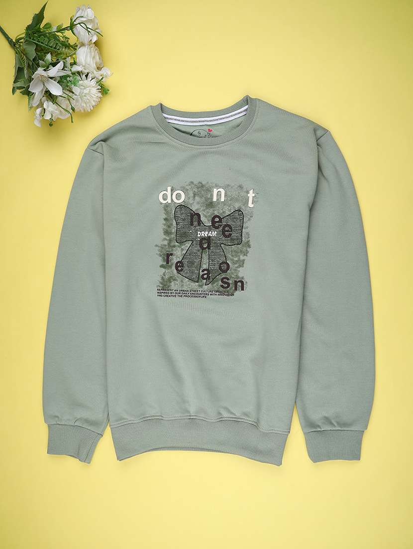 girls printed long sleeve sweatshirt