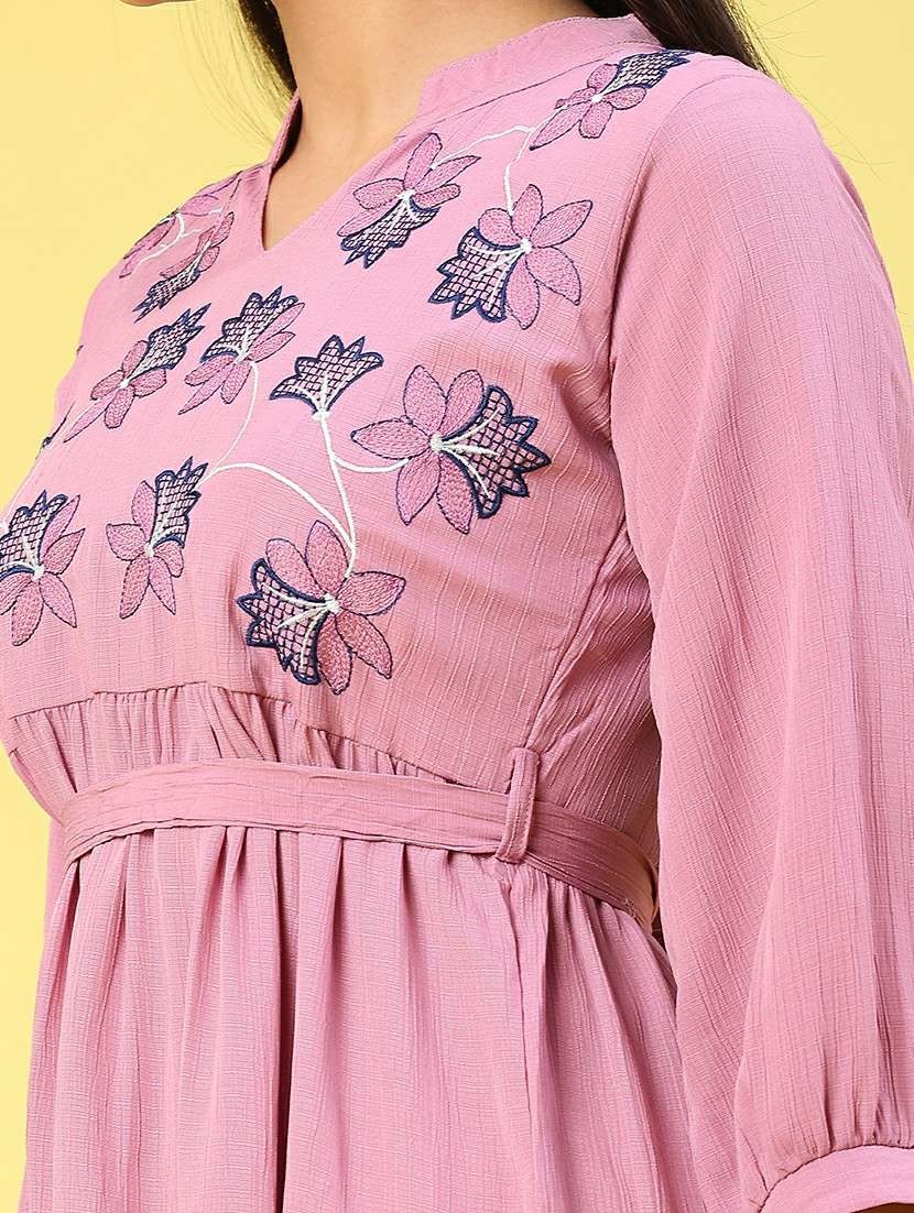 women embroidered three quarter sleeve tiered dress - 22186710 -  Standard Image - 5