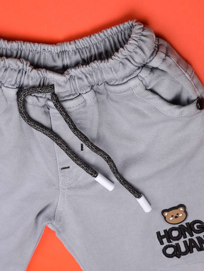 boys solid t-shirt & shorts co-ords set - 22186722 -  Standard Image - 3