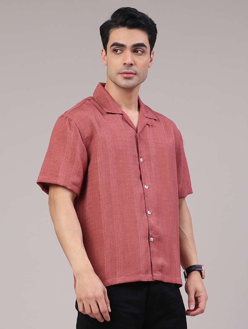 men self design short sleeve regular fit casual shirt - 22186768 -  Standard Image - 3