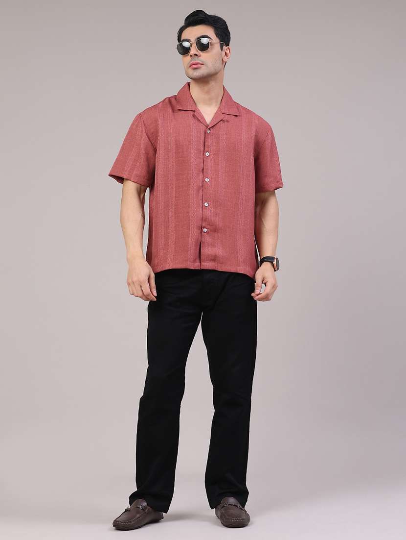men self design short sleeve regular fit casual shirt - 22186768 -  Standard Image - 5