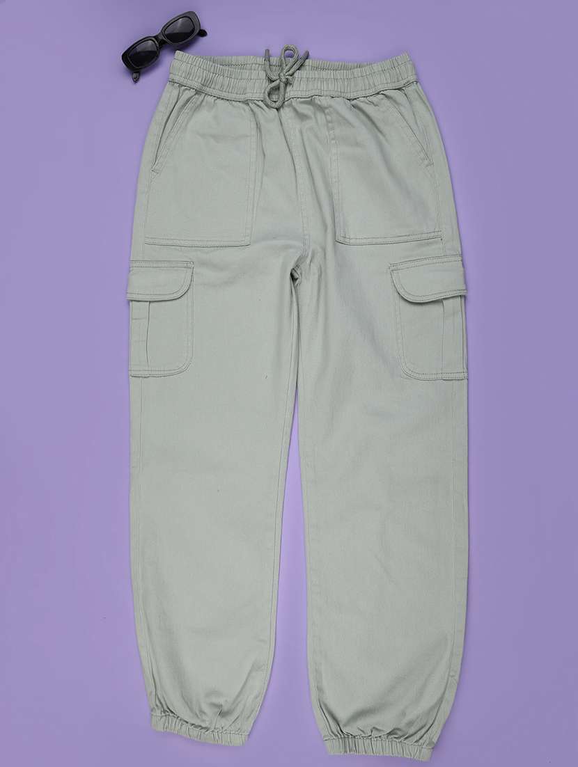 boys solid mid rise cargo