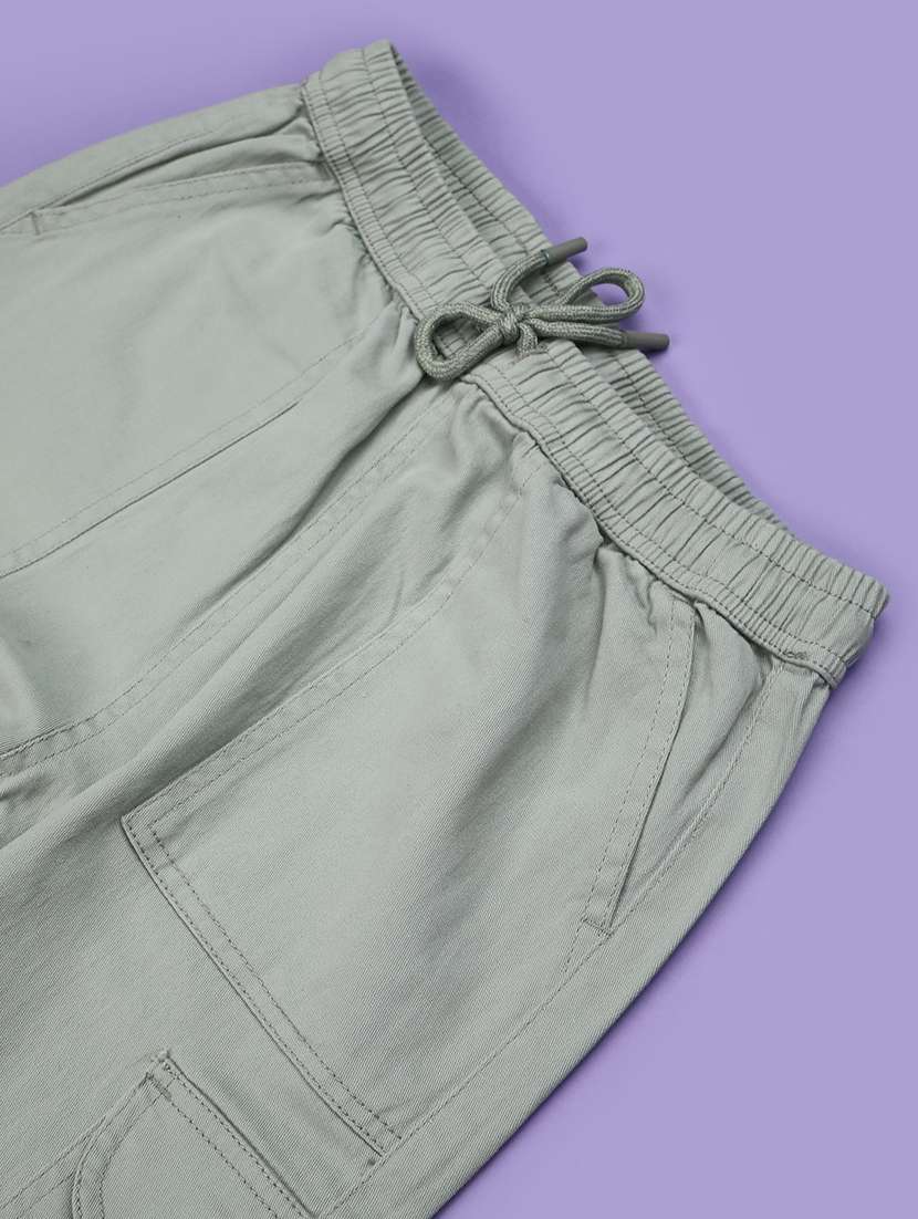 boys solid mid rise cargo - 22186811 -  Standard Image - 3