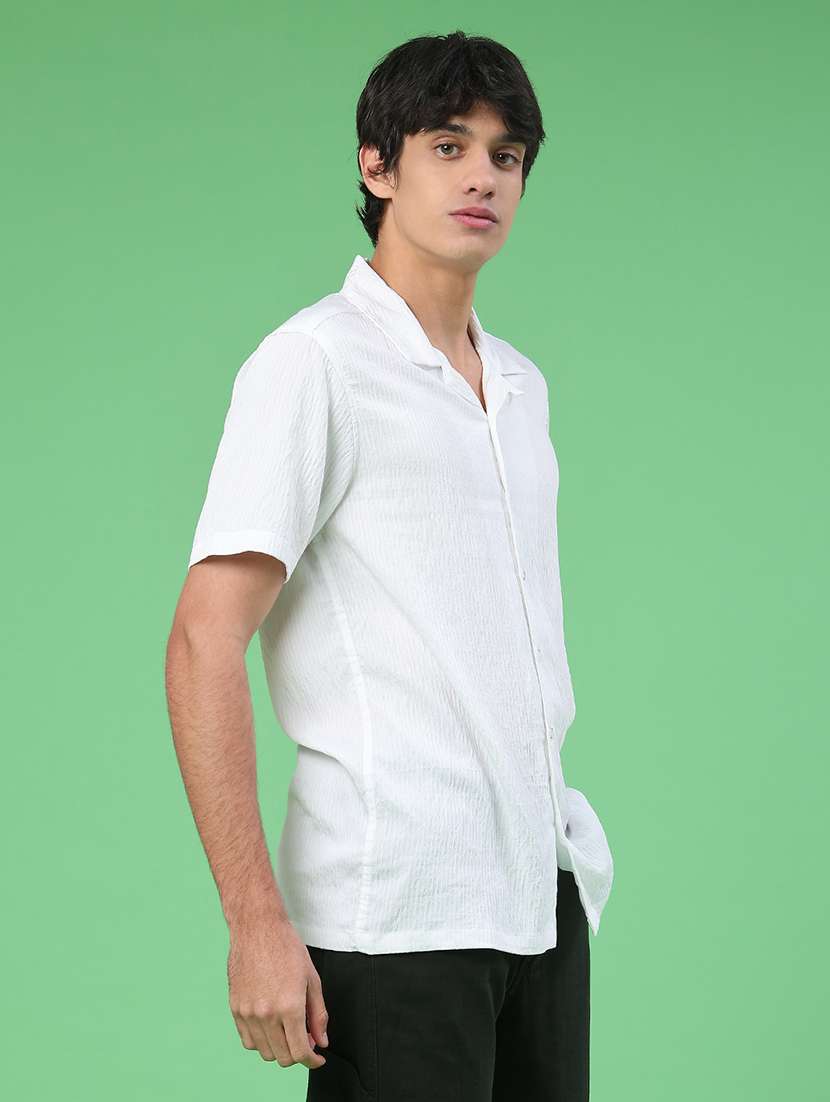 men solid short sleeve regular fit casual shirt - 22186817 -  Standard Image - 3