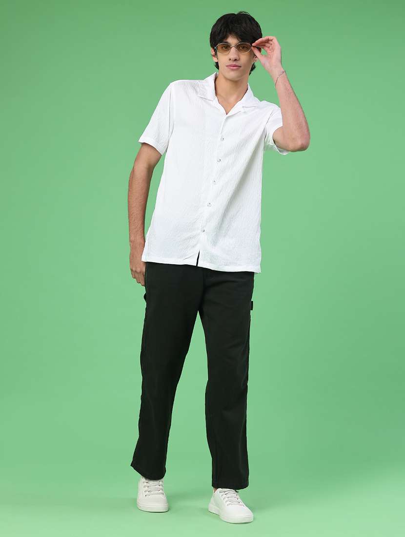 men solid short sleeve regular fit casual shirt - 22186817 -  Standard Image - 5