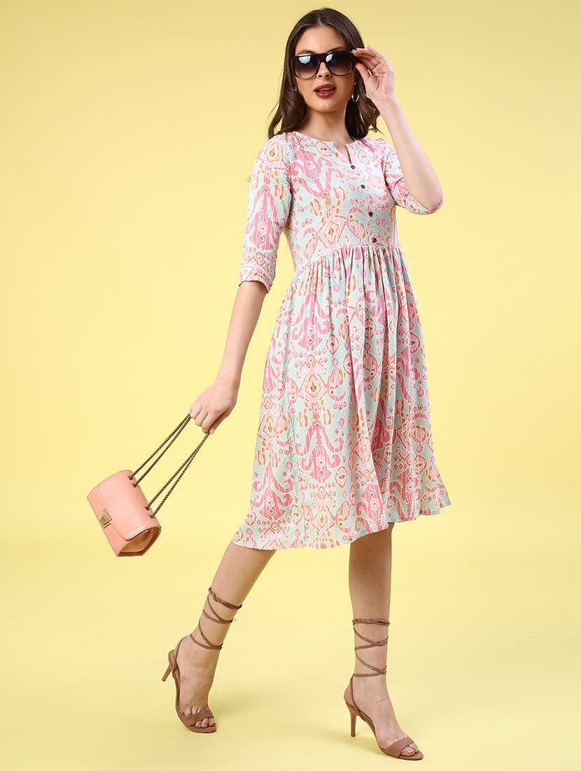 pink rayon a-line dress