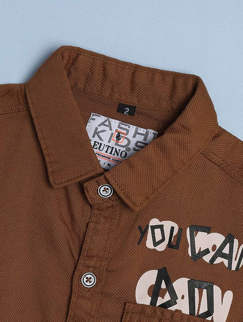 boys printed collared long sleeve shirt - 22186871 -  Standard Image - 3
