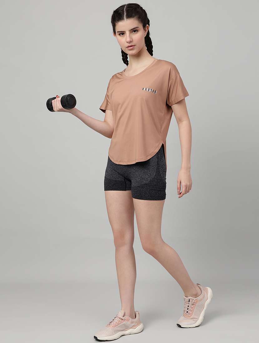 women solid round neck dri-fit t-shirt - 22186891 -  Standard Image - 3