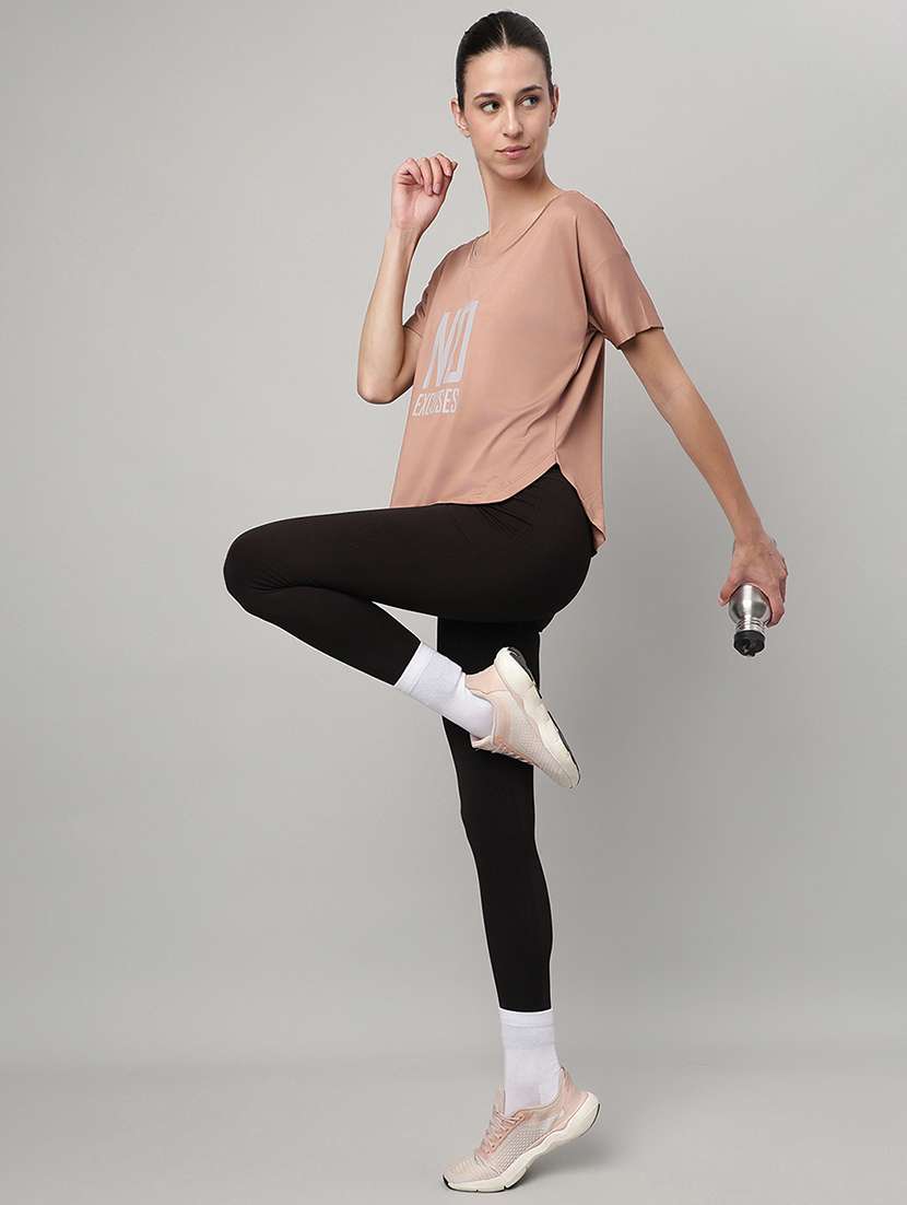 women printed round neck dri-fit t-shirt - 22186895 -  Standard Image - 3