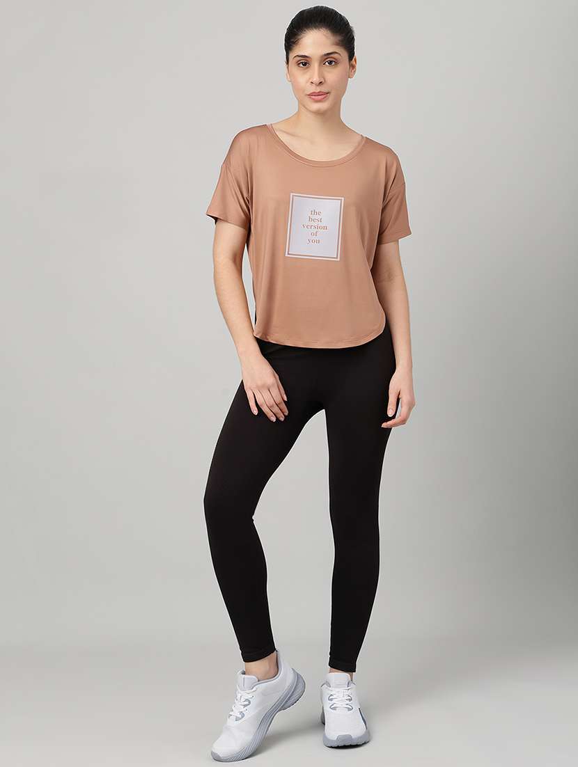 women printed round neck dri-fit t-shirt - 22186896 -  Standard Image - 3