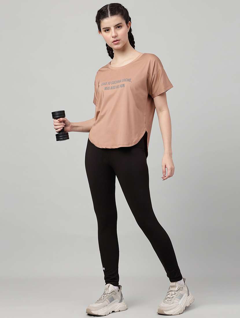 women printed round neck dri-fit t-shirt - 22186899 -  Standard Image - 3