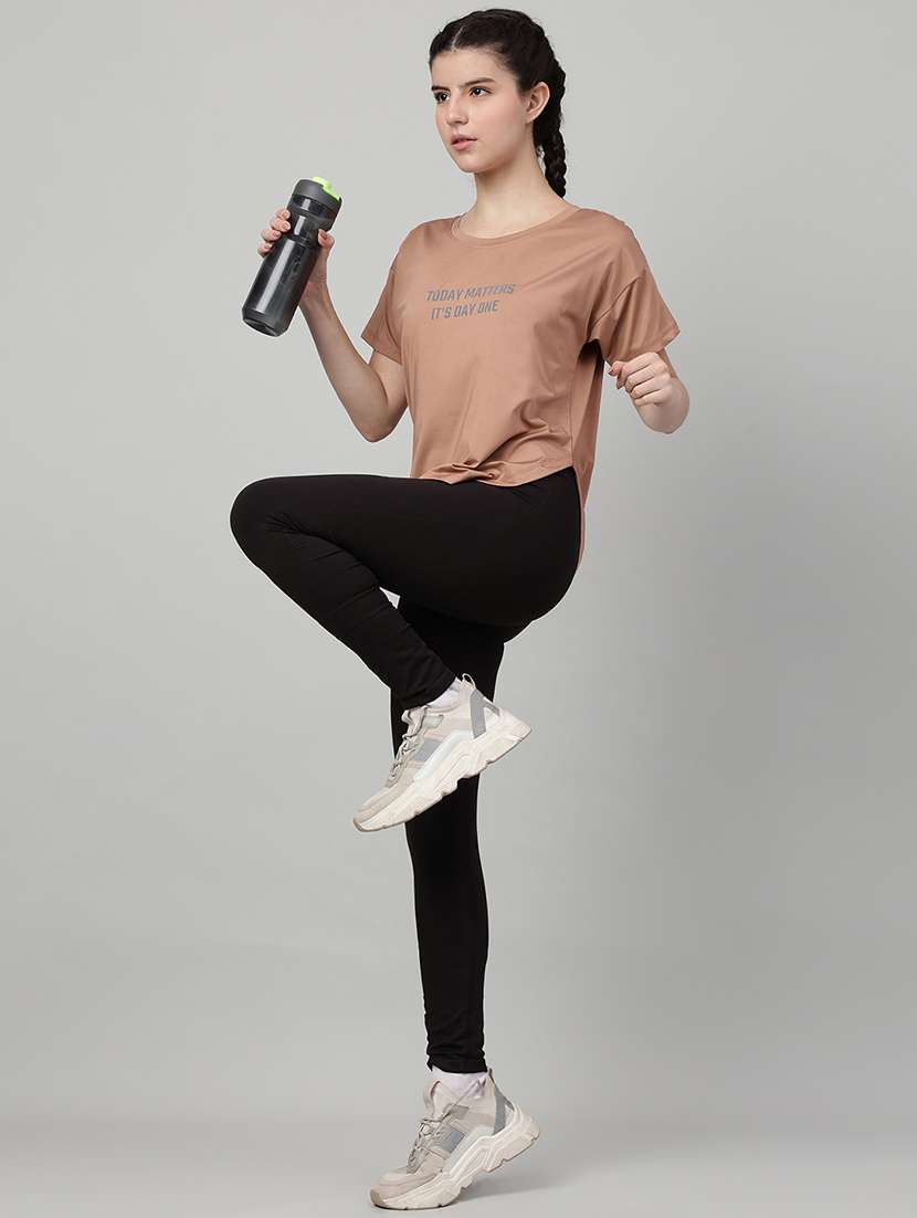 women printed round neck dri-fit t-shirt - 22186900 -  Standard Image - 3