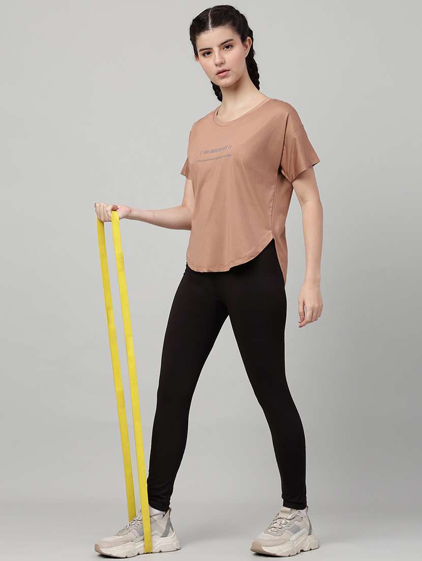 women printed round neck dri-fit t-shirt - 22186905 -  Standard Image - 3